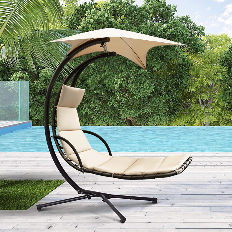 Arlmont & Co. Gellert Hanging Chaise Lounger with Stand & Reviews | Wayfair
